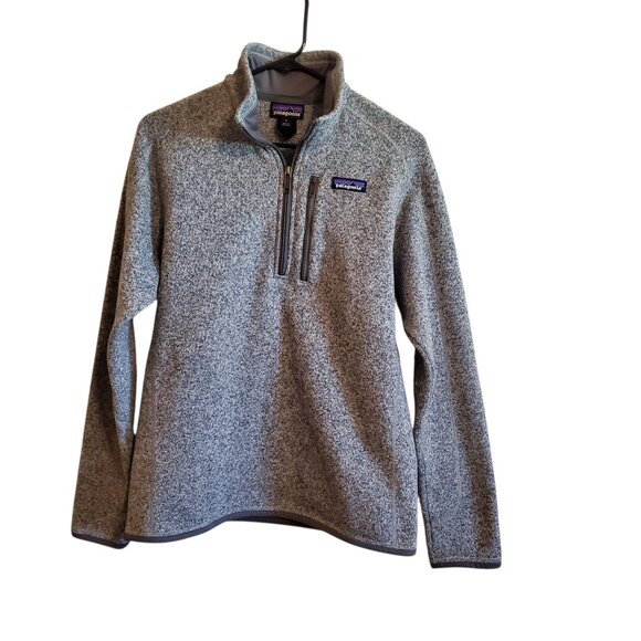 Patagonia Grey Burnout Quarter Zip Long Sleeve Collard Sweater Small Unisex - Picture 1 of 15